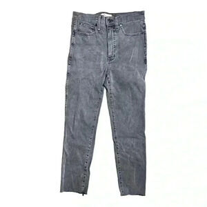 Madewell Stovepipe Jeans Womens Size 27 Gray Raw Hem Stretchy